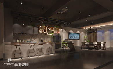 現(xiàn)代簡約風(fēng)員工餐廳裝修效果圖