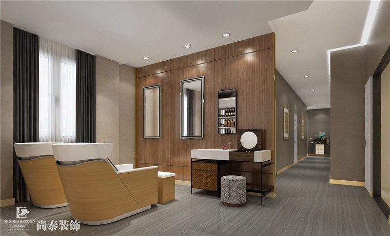 高端SPA會(huì)所將成為主流，200m2現(xiàn)代美容院裝修設(shè)計(jì)