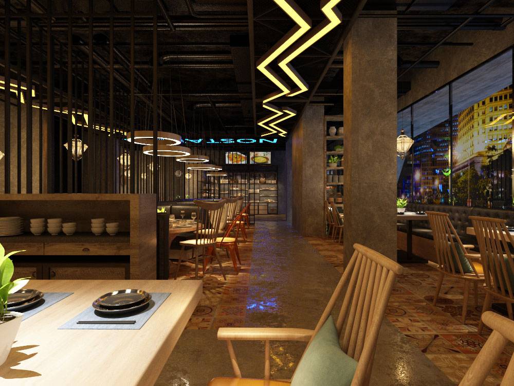 工業(yè)風餐廳裝修效果圖