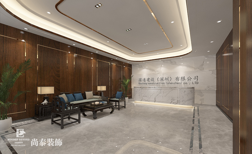 1585㎡工程建設(shè)公司辦公室裝修設(shè)計(jì) | 國(guó)通建設(shè)
