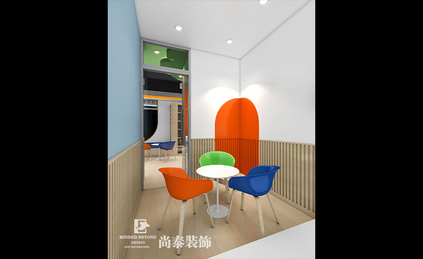140㎡兒童英語教育空間裝修設(shè)計(jì) | 靈格風(fēng)藍(lán)天成長(zhǎng)計(jì)劃