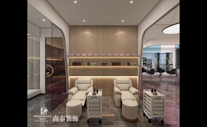 深圳羅湖230平米美發(fā)店理發(fā)店店面裝修設計效果圖